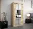 Schiebetürenschrank / Kleiderschrank Robinyera 01 mit Spiegel, Farbe: Eiche Sonoma - Abmessungen: 200 x 100 x 62 cm ( H x B x T)