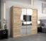 Schiebetürenschrank / Kleiderschrank Robinyera 05 mit Spiegel, Farbe: Eiche Sonoma - Abmessungen: 200 x 200 x 62 cm ( H x B x T)
