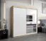 Schiebetürenschrank / Kleiderschrank Aizkorri 05A mit Spiegel, Farbe: Eiche Sonoma / Weiß matt - Abmessungen: 200 x 200 x 62 cm (H x B x T)