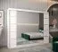 250 cm breiter Kleiderschrank mit 3 Türen | 10 Fächer | Farbe: Weiß Abbildung