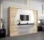 250 cm breiter Kleiderschrank mit 3 Türen | 10 Fächer | Farbe: Sonoma Eiche Abbildung
