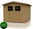 Gartenhaus 2,9 x 2,9 Meter (inkl. Dach) | Naturbelassen | Satteldach | 28 mm Blockbohlen Abbildung