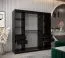 200 cm breiter Kleiderschrank mit 10 Fächern und 2 Türen | Farbe: Schwarz Abbildung