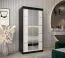 100 cm breiter Kleiderschrank mit 5 Fächern und 2 Türen | Farbe: Weiß / Schwarz Abbildung