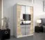 120 cm breiter Kleiderschrank mit 5 Fächern und 2 Türen | Farbe: Sonoma Eiche / Weiß Abbildung