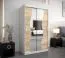 120 cm breiter Kleiderschrank mit 5 Fächern und 2 Türen | Farbe: Sonoma Eiche / Weiß Abbildung
