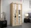 100 cm breiter Kleiderschrank mit 2 Türen | 5 Fächer | Farbe: Sonoma Eiche Abbildung