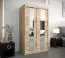 120 cm breiter Kleiderschrank mit 2 Türen | 5 Fächer | Farbe: Sonoma Eiche Abbildung