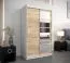 120 cm breiter Kleiderschrank mit 5 Fächern und 2 Türen | Farbe: Sonoma Eiche / Weiß Abbildung