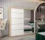2 Meter breiter Kleiderschrank mit 2 Türen | Farbe: Sonoma Eiche / Weiß Abbildung