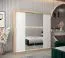 2 Meter breiter Kleiderschrank mit 2 Türen | Farbe: Sonoma Eiche / Weiß Abbildung
