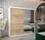 2 Meter breiter Kleiderschrank mit 2 Türen | Farbe: Sonoma Eiche / Weiß Abbildung