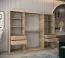 Großer 250 cm breiter Kleiderschrank mit 10 Fächern und 3 Türen | Farbe: Sonoma Eiche / Weiß Abbildung