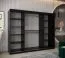 Großer 250 cm breiter Kleiderschrank mit 10 Fächern und 3 Türen | Farbe: Weiß / Schwarz Abbildung