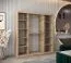 180 cm breiter Schiebetürenschrank mit 2 Türen | 10 Fächer | 2 Kleiderstangen | Farbe: Sonoma Eiche Abbildung