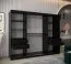 Großer 250 cm breiter Kleiderschrank mit 10 Fächern und 3 Türen | Farbe: Schwarz Abbildung