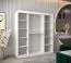180 cm breiter Schiebetürenschrank mit 10 Fächern und 2 Türen | Farbe: Weiß | Laminiert Abbildung