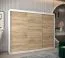 250 cm breiter Schiebetürenschrank mit 3 Türen | 10 Fächer | 2 Kleiderstangen | Farbe: Sonoma Eiche / Weiß Abbildung