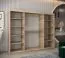 250 cm breiter Schiebetürenschrank mit 10 Fächern und 3 Türen | Farbe: Sonoma Eiche / Weiß | Laminiert Abbildung