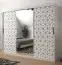Kleiderschrank mit modernen Design Dom 106, Farbe: Weiß matt / Schwarz matt - Abmessungen: 200 x 250 x 62 cm (H x B x T), mit einer Spiegeltür