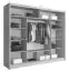 Moderner Kleiderschrank mit einer Spiegeltür Bickleigh 17, Farbe: Grau - Abmessungen: 214 x 250 x 62 cm (H x B x T), mit genügend Stauraum