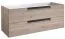Waschtischunterschrank Meerut 36 mit Siphonausschnitt, Farbe: Eiche Grau – 50 x 119 x 45 cm (H x B x T)