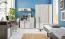 Sideboard mit schlichten Design Schilde 09, Farbe: Eiche Weiß / Weiß / Anthrazit - Abmessungen: 90 x 120 x 43 cm (H x B x T)