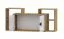 Jugendzimmer - Hängeschrank Garian 12, Farbe: Eiche / Weiß / Grau - Abmessungen: 53 x 120 x 32 cm (H x B x T)