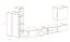 Wohnwand im stylischen Design 95, Farbe: Eiche Wotan / Grau - Abmessungen: 150 x 280 x 40 cm (H x B x T), mit genügend Stauraum