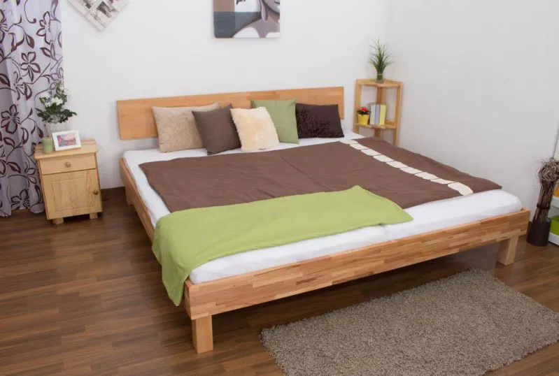 Holzbett Kernbuche 200 x 200 cm geölt Abbildung