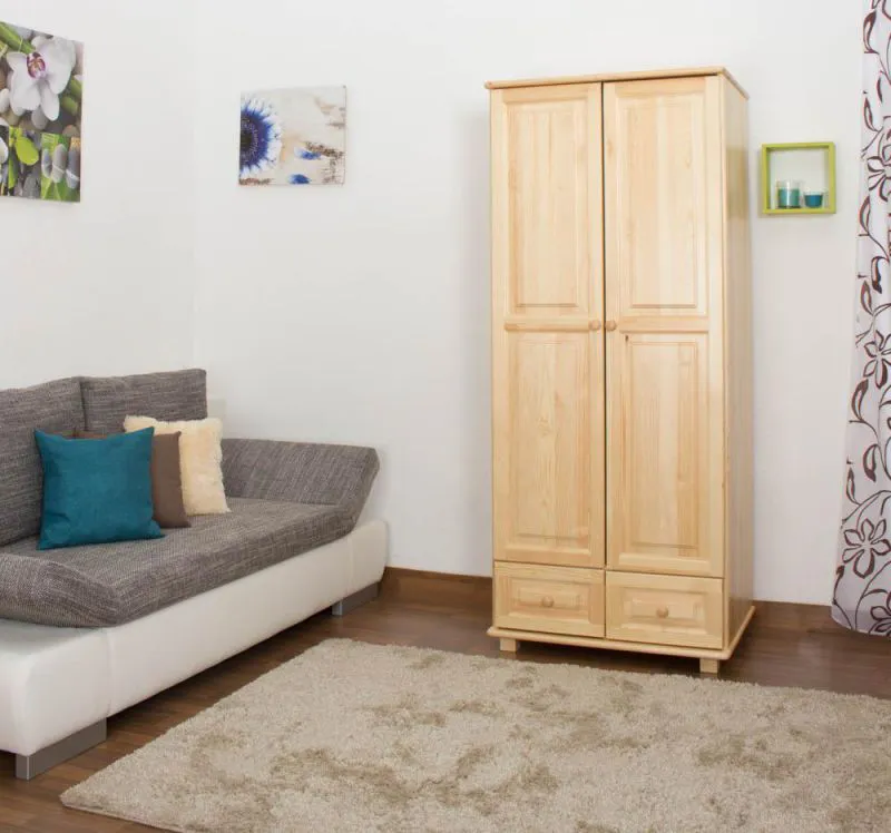 Kiefer-Kleiderschrank A-Qualität, Farbe: Natur 190x90x60 cm Abbildung