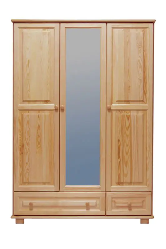 Kleiderschrank Holz natur 019 - Abmessung 190 x 133 x 60 cm (H x B x T)