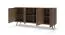 Kommode | Farbe: Eiche Dunin | inkl. LED-Beleuchtung | 183 x 40 x 83 cm | 4 Türen | Soft-Close Funktion | 8 Fächer | schlanke Metallbeine | Sideboard