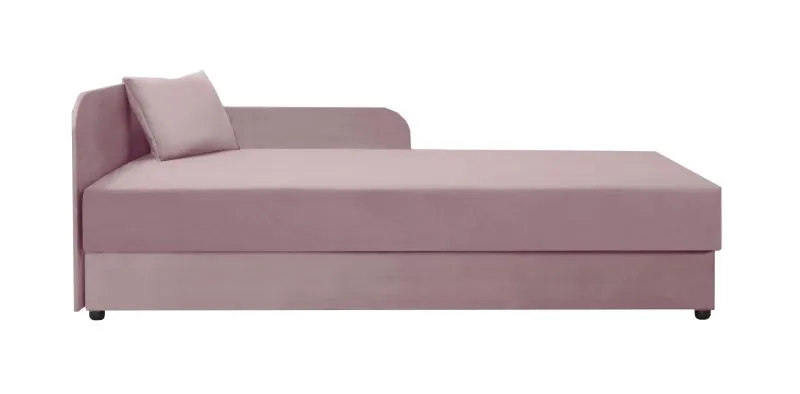 Gästebett / Tagesbett Lobatos 15, Farbe: Rosa, inkl. Kissen, Bonellfederkernung, Kopfteil links, Liegefläche: 90 x 195 cm, genügend Stauraum, für Gästezimmer