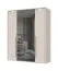Kleiderschrank mit zwei Spiegeltüren und LED-Rahmen Neiafu 65, Farbe: Kaschmir, Maße: 224 x 182 x 56 cm, Soft-Close-Funktion, verstellbare Füße