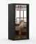 Schiebetürenschrank / Kleiderschrank mit Spiegel | Schwarz | Biokovo 04 | 200 x 100 x 64 cm | 2 Türen | 7 Fächer | viel Stauraum | Einfarbig