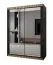 Moderner Kleiderschrank / Schiebetürenschrank Bernina 44, mit Spiegeltüren, Schwarz Matt, Maße: 200 x 150 x 62 cm, fünf Fächer, zwei Kleiderstangen