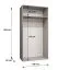 Kleiderschrank mit einer Kleiderstange | Farbe: Walnuss | 1 Meter breit | ein Fach | Soft-Close | zwei Türen | Griffe: Schwarz | Drehtürenschrank