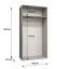 Drehtürenschrank mit Soft-Close-Funktion Korab 114, Farbe: Weiß, Griffe: Kaschmir, 1 Meter breit, ein Fach, zwei Spiegeltüren, eine Kleiderstange