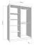 Schiebetürenschrank / Kleiderschrank | 1 Spiegeltür | Farbe: Opak Weiß | 2 Kleiderstangen | 5 Fächer | Maße: 155 x 60 x 215,5 cm | ABS-Kanten