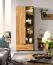 Vitrine Serrator 03, Farbe: Eiche natur geölt / Dunkelbraun - 203 x 79 x 40 cm (H x B x T)