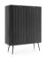 Wohnzimmer - Set B Makreb, 3-teilig, Beine aus Metall in Schwarz, gerillter Korpus, stilvolle abgerundete Kanten, Soft Close System, ABS