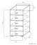 Kommode Ciomas 13, Farbe: Sonoma Eiche / Grau - Abmessungen: 104 x 50 x 40 cm (H x B x T)