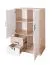 Kinderzimmer - Kommode Fabian 07, Farbe: Eiche Hellbraun / Weiß / Grau - 130 x 80 x 40 cm (H x B x T)