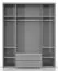 Kleiderschrank | 4 Drehtüren | 2 Schubladen | 7 Fächer | mit 3 Kleiderstangen | 187 cm breit | Farbe: Weiß Abbildung