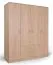 Kleiderschrank | 4 Drehtüren | 2 Schublade | 10 Fächer | mit Kleiderstange | 164 cm breit | Farbe: Braun Abbildung