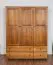 Kleiderschrank | 3 Drehtüren | 4 Schubladen | 4 Fächer | mit Kleiderstange | 154 cm breit | Massivholz | Farbe: Eiche Rustikal Abbildung