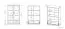 Vitrine Oulainen 05, Farbe: Weiß / Eiche - Abmessungen: 140 x 92 x 40 cm (H x B x T), mit 2 Türen, 1 Schublade und 3 Fächern