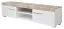 TV-Unterschrank Colmenar 03, Farbe: Eiche grau / Weiß Glanz - Abmessungen: 46 x 180 x 40 cm (H x B x T)