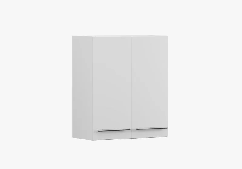 Hängeschrank / Drehtürenschrank | Parnassus 07 | Weiß | 2 Türen | Griffe: Metall | 71,5 x 60 x 29 cm | Metallgriffe | Hängeschrank für Küche